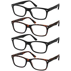 Success Eyewear Juego de 4 lentes de lectura de calidad con bisagra de resorte para lectura para hombres y mujeres, juego de 2 lentes negros y 2 Havana +1.75 Success Eyewear Juego de 4 lentes de lectura de calidad con bisagra de resorte para lectura para hombres y mujeres, juego de 2 lentes negros y 2 Havana +1.75