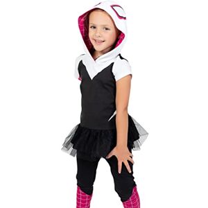 Marvel Avengers Spider-Man Spider-Gwen Captain America playera y leggings para cosplay para niñas de niño a niño pequeño, Spider-gwen, 4 Años Marvel Avengers Spider-Man Spider-Gwen Captain America playera y leggings para cosplay para niñas de niño a niño pequeño, Spider-gwen, 4 Años