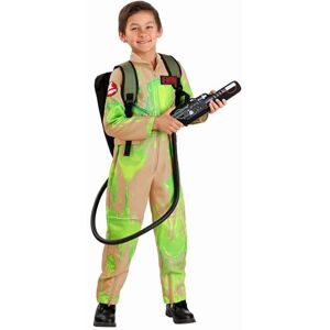 Fun Costumes Disfraz de Cazafantasmas cubierto de slime para niños con overol que brilla en la oscuridad, 4 etiquetas con nombre y mochila de protones, Crema,lima,rojo, Large Fun Costumes Disfraz de Cazafantasmas cubierto de slime para niños con overol que brilla en la oscuridad, 4 etiquetas con nombre y mochila de protones, Crema,lima,rojo, Large