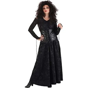 Fun Costumes Women's Deluxe Harry Potter Bellatrix Lestrange Costume, Black Dress Corset, Evil Wizard Outfit for Halloween Medium Fun Costumes Women's Deluxe Harry Potter Bellatrix Lestrange Costume, Black Dress Corset, Evil Wizard Outfit for Halloween Medium