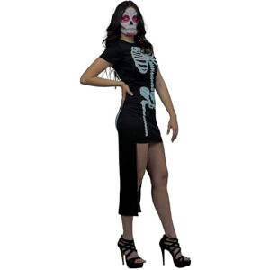 REV Disfraz De Esqueleto Para Mujer – Vestido Negro Largo Con Estampado De Huesos Blancos – Traje Sexy Y Terrorífico Para Halloween, Fiestas Y Cosplay Talla L REV Disfraz De Esqueleto Para Mujer – Vestido Negro Largo Con Estampado De Huesos Blancos – Traje Sexy Y Terrorífico Para Halloween, Fiestas Y Cosplay Talla L