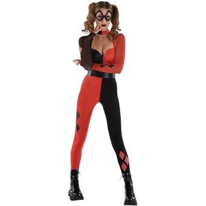 Fun Costumes Disfraz de DC Harley Quinn para mujer, overol de villano de superhéroe con cinturón y máscara para Halloween, fiestas temáticas, Varios colores, M Fun Costumes Disfraz de DC Harley Quinn para mujer, overol de villano de superhéroe con cinturón y máscara para Halloween, fiestas temáticas, Varios colores, M