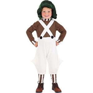 Fun Costumes Willy Wonka overol de disfraz de Oompa Loompa para niños pequeños Traje de uniforme de trabajo de fábrica de chocolate para niños, talla 2T Fun Costumes Willy Wonka overol de disfraz de Oompa Loompa para niños pequeños Traje de uniforme de trabajo de fábrica de chocolate para niños, talla 2T