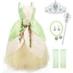 TYHTYM Disfraz de princesa para niñas pequeñas, disfraz de Halloween, fiesta y Navidad (Tiana, 4 5T) TYHTYM Disfraz de princesa para niñas pequeñas, disfraz de Halloween, fiesta y Navidad (Tiana, 4 5T)
