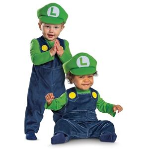 Disguise Disfraz de Luigi para bebé, disfraz oficial de Nintendo Super Mario Luigi con sombrero para bebés, tamaño (12-18 meses) Disguise Disfraz de Luigi para bebé, disfraz oficial de Nintendo Super Mario Luigi con sombrero para bebés, tamaño (12-18 meses)