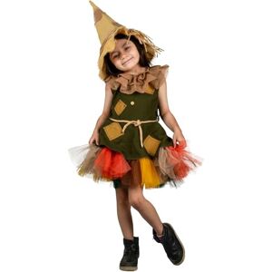 REV Disfraz de Linda Espantapájaros para Niñas – Vestido con Tul Multicolor y Sombrero de Paja Atuendo Infantil de Espantapájaros para Halloween y Fiestas Temáticas REV Disfraz de Linda Espantapájaros para Niñas – Vestido con Tul Multicolor y Sombrero de Paja Atuendo Infantil de Espantapájaros para Halloween y Fiestas Temáticas