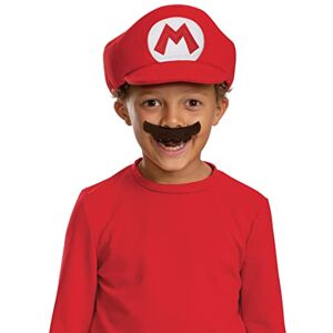 Disguise Mario Juego de disfraz de sombrero y bigote, accesorios oficiales de Super Mario Bros para niños, talla única Disguise Mario Juego de disfraz de sombrero y bigote, accesorios oficiales de Super Mario Bros para niños, talla única