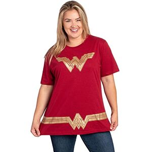 DC Comics Plus Size T-Shirt Supergirl or Wonder Woman Logo Belt Costume Print DC Comics Plus Size T-Shirt Supergirl or Wonder Woman Logo Belt Costume Print