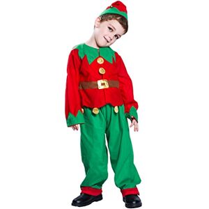 EraSpooky Disfraz de elfo de Papá Noel para niños, grande (150 cm) EraSpooky Disfraz de elfo de Papá Noel para niños, grande (150 cm)