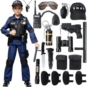 Spooktacular Creations Disfraz de policía SWAT para niños, S.W.A.T. Disfraz de oficial de policía para niños, Halloween, fiesta temática de cosplay, Azul Spooktacular Creations Disfraz de policía SWAT para niños, S.W.A.T. Disfraz de oficial de policía para niños, Halloween, fiesta temática de cosplay, Azul