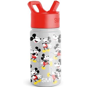 Simple Modern Summit Botella de agua con tapa de popote, vaso de acero inoxidable aislado de 414 ml, para niños y niñas, para la escuela, diseño de Mickey Mouse de Disney color gris Simple Modern Summit Botella de agua con tapa de popote, vaso de acero inoxidable aislado de 414 ml, para niños y niñas, para la escuela, diseño de Mickey Mouse de Disney color gris