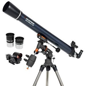 Celestron AstroMaster 90EQ Refractor Telescope Refractor Telescope for Beginners Fully-Coated Glass Optics Adjustable-Height Tripod Bonus Astronomy Software Package Celestron AstroMaster 90EQ Refractor Telescope Refractor Telescope for Beginners Fully-Coated Glass Optics Adjustable-Height Tripod Bonus Astronomy Software Package