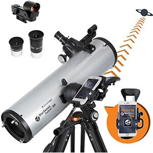 Celestron StarSense Explorer DX 130AZ App-Enabled Telescope – 130mm Newtonian Reflector with Smartphone Dock & StarSense App – iPhone & Android Compatible – Easy-to-Use for Beginners Celestron StarSense Explorer DX 130AZ App-Enabled Telescope – 130mm Newtonian Reflector with Smartphone Dock & StarSense App – iPhone & Android Compatible – Easy-to-Use for Beginners