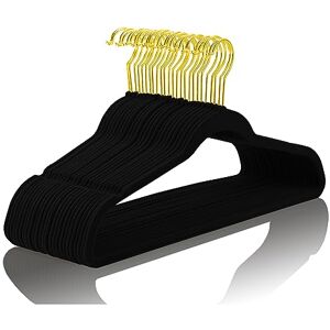 MIZGI Premium Velvet Hangers (Pack of 50) Heavyduty Non Slip Velvet Suit Hangers Black Gold HooksSpace Saving Clothes Hangers (Black) MIZGI Premium Velvet Hangers (Pack of 50) Heavyduty Non Slip Velvet Suit Hangers Black Gold HooksSpace Saving Clothes Hangers (Black)