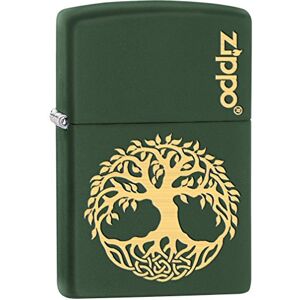 Zippo Encendedor: Árbol de la Vida Grabado Verde Mate 79509 Zippo Encendedor: Árbol de la Vida Grabado Verde Mate 79509