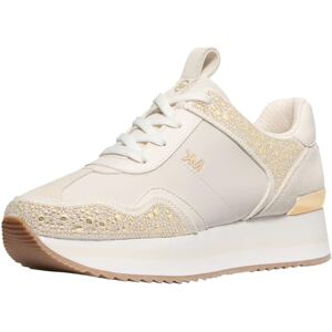 Michael Kors Raina Tenis de Entrenamiento para Mujer, Crema, 24 cm Michael Kors Raina Tenis de Entrenamiento para Mujer, Crema, 24 cm