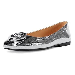Michael Kors Milan Flex Zapatos Planos de Ballet para Mujer, Plateado, 22.5 cm Michael Kors Milan Flex Zapatos Planos de Ballet para Mujer, Plateado, 22.5 cm