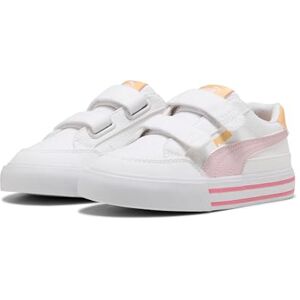 PUMA , Tenis Casuales Court Classic Vulc FS V para Niños, Unisex, Blanco, Talla 17 PUMA , Tenis Casuales Court Classic Vulc FS V para Niños, Unisex, Blanco, Talla 17