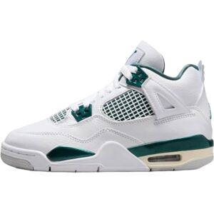 Nike Air Jordan 4 Retro Big Kids, Blanco/Verde Oxidado-Blanco, 5.5 Big Kid Nike Air Jordan 4 Retro Big Kids, Blanco/Verde Oxidado-Blanco, 5.5 Big Kid