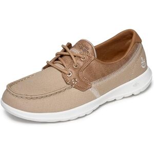 Skechers Go Walk Lite-15430 Tenis náuticos para Mujer, Natural, 9.5 US Skechers Go Walk Lite-15430 Tenis náuticos para Mujer, Natural, 9.5 US