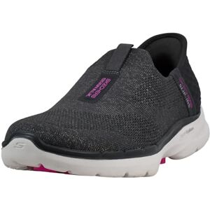 Skechers Tenis para mujer con manos libres, Go Walk 6 fabulosos vistas, Carbón / rosa encendido, 6 Skechers Tenis para mujer con manos libres, Go Walk 6 fabulosos vistas, Carbón / rosa encendido, 6