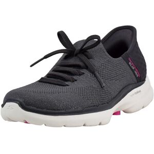 Skechers Tenis para mujer con manos libres, Go Walk para 6 días, Carbón / rosa encendido, 24.5 cm Skechers Tenis para mujer con manos libres, Go Walk para 6 días, Carbón / rosa encendido, 24.5 cm