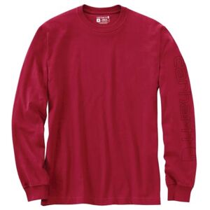 Carhartt Playera Estampada de Manga Larga con Logotipo para Hombre, Industria roja, M Carhartt Playera Estampada de Manga Larga con Logotipo para Hombre, Industria roja, M