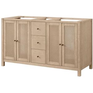 Alaterre Furniture Lucca Mueble de baño de 60 Pulgadas, Lavabo Doble, clóset no Empotrado sin Parte Superior, Cambiador de baño de Madera con Puertas de Cierre Suave y Tres cajones, Solo gabinete Alaterre Furniture Lucca Mueble de baño de 60 Pulgadas, Lavabo Doble, clóset no Empotrado sin Parte Superior, Cambiador de baño de Madera con Puertas de Cierre Suave y Tres cajones, Solo gabinete