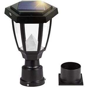 FUDESY Lámpara solar para exteriores, impermeable, LED, con base de montaje en muelle, luz de poste de plástico negro para exteriores, jardín, paisaje, patio, camino, 3000 K, blanco cálido FUDESY Lámpara solar para exteriores, impermeable, LED, con base de montaje en muelle, luz de poste de plástico negro para exteriores, jardín, paisaje, patio, camino, 3000 K, blanco cálido