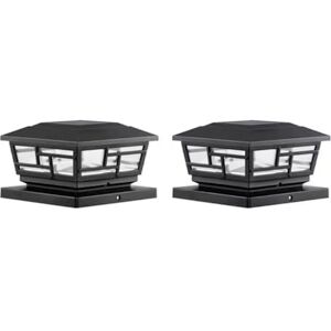 LUTEMA Luces De Poste Solares Luz LED (Blanco Cálido) Lampara Para Exteriores De Bronce Adaptador De 5,5” x 5,5” Resistente Al Clima (Paquete De 2) LUTEMA Luces De Poste Solares Luz LED (Blanco Cálido) Lampara Para Exteriores De Bronce Adaptador De 5,5” x 5,5” Resistente Al Clima (Paquete De 2)