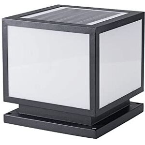 HEBXMF Black Square Solar + AC Lámpara de poste de doble uso, IP65 para exteriores, impermeable, a prueba de polvo, cerca, tapa de cubierta, linterna, luces de columna, lámpara de pilar, alumbrado público en HEBXMF Black Square Solar + AC Lámpara de poste de doble uso, IP65 para exteriores, impermeable, a prueba de polvo, cerca, tapa de cubierta, linterna, luces de columna, lámpara de pilar, alumbrado público en