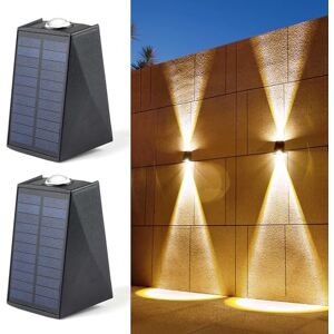 LUHLEE Luces Solares de Pared al Aire Libre, Mejora de 2000mAh Aplique de Pared Resistente al Agua IP65, Luces Solares Montadas en la Pared para Porche de Casa, Valla, Patio, Pérgola, Garaje, Jardín LUHLEE Luces Solares de Pared al Aire Libre, Mejora de 2000mAh Aplique de Pared Resistente al Agua IP65, Luces Solares Montadas en la Pared para Porche de Casa, Valla, Patio, Pérgola, Garaje, Jardín