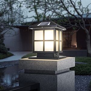 YVAMNAD E26 Luces solares para exteriores, IP65, impermeable, luz de pilar de vidrio, para exteriores, cuadrada, luces de columna LED, para patio, villa, patio, valla de paisaje, bolardo, lámpara de YVAMNAD E26 Luces solares para exteriores, IP65, impermeable, luz de pilar de vidrio, para exteriores, cuadrada, luces de columna LED, para patio, villa, patio, valla de paisaje, bolardo, lámpara de