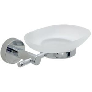 URREA Jabonera para Baño Linea Lia Acabado Cromo con Plato Ovalado De Vidrio URREA Jabonera para Baño Linea Lia Acabado Cromo con Plato Ovalado De Vidrio