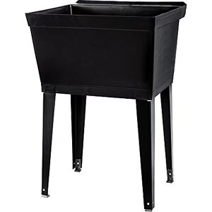 Jackson Lavabo de 19 galones con patas de metal ajustables, ideal para lavandería, sótano o taller de cochera Fregadero resistente Sin llave incluido (negro) Jackson Lavabo de 19 galones con patas de metal ajustables, ideal para lavandería, sótano o taller de cochera Fregadero resistente Sin llave incluido (negro)