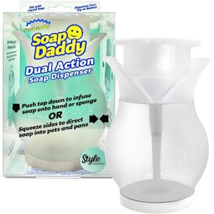 Scrub Daddy Dispensador de jabón para Cocina y baño, dispensador de jabón Recargable para encimera, Doble acción con Lados de fácil Agarre, Multiuso, 1 Unidad Scrub Daddy Dispensador de jabón para Cocina y baño, dispensador de jabón Recargable para encimera, Doble acción con Lados de fácil Agarre, Multiuso, 1 Unidad