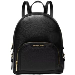 Michael Kors Michael Jaycee Mochila de piel con logotipo mediano, color negro Michael Kors Michael Jaycee Mochila de piel con logotipo mediano, color negro