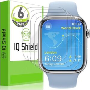 IQShield Paquete de 6 protectores de visualización para Apple Watch Series 9/8/7 (45 mm), fácil de instalar, ultrafino resistente a las manchas, antiarañazos, antiburbujas, película de TPU IQShield Paquete de 6 protectores de visualización para Apple Watch Series 9/8/7 (45 mm), fácil de instalar, ultrafino resistente a las manchas, antiarañazos, antiburbujas, película de TPU