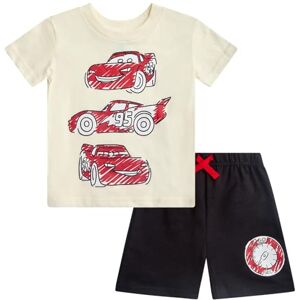 Disney Conjunto corto para bebés 2 piezas de Mickey Mouse Lightning McQueen Toy Story playera y pantalones cortos de manga corta (12M-24M), Black/White Cars 95, 24 meses Disney Conjunto corto para bebés 2 piezas de Mickey Mouse Lightning McQueen Toy Story playera y pantalones cortos de manga corta (12M-24M), Black/White Cars 95, 24 meses