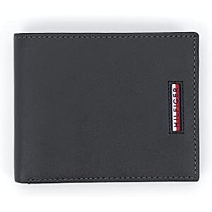 Tommy Hilfiger Billetera de piel para hombre con protección de bloqueo RFID, Negro, Talla única Tommy Hilfiger Billetera de piel para hombre con protección de bloqueo RFID, Negro, Talla única