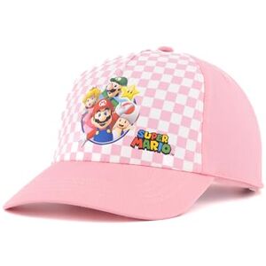 Super Mario Gorra de Béisbol Curva Ajustable Modelo Trucker con Mario, Luigi, Peach, Yoshi Color Rosa y Blanca Super Mario Gorra de Béisbol Curva Ajustable Modelo Trucker con Mario, Luigi, Peach, Yoshi Color Rosa y Blanca