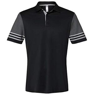 Adidas Polo de manga a rayas A490, Negro/Gris Tres, X-Large Adidas Polo de manga a rayas A490, Negro/Gris Tres, X-Large