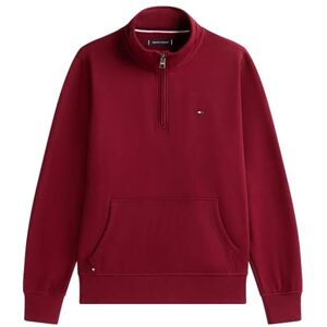Tommy Hilfiger Sudadera con cierre de un cuarto para hombre con logotipo de la bandera icónica 2025, Rojo Rouge, Small Tommy Hilfiger Sudadera con cierre de un cuarto para hombre con logotipo de la bandera icónica 2025, Rojo Rouge, Small