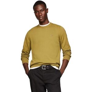 Tommy Hilfiger Suéter de cuello redondo sólido para hombre, colección 2025, Uniforme Olive, Small Tommy Hilfiger Suéter de cuello redondo sólido para hombre, colección 2025, Uniforme Olive, Small