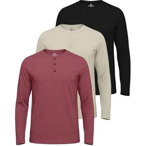Real Essentials Paquete de 3 camisetas Henley de manga larga de algodón para hombre, playera casual de trabajo (disponible en tallas grandes y altas), Manga larga – Set 1, XX-Large Real Essentials Paquete de 3 camisetas Henley de manga larga de algodón para hombre, playera casual de trabajo (disponible en tallas grandes y altas), Manga larga – Set 1, XX-Large