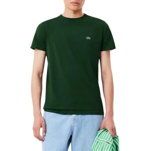 Lacoste Playera clásica de Manga Corta con Cuello Redondo para Hombre, Verde, Large Lacoste Playera clásica de Manga Corta con Cuello Redondo para Hombre, Verde, Large