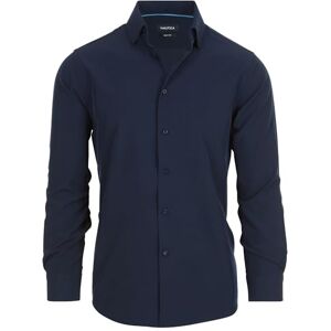 Nautica Camisas de vestir para hombre, de manga larga, tela de poliéster sin arrugas, elástico en 4 direcciones, Azul marino sólido, Medium Tall Nautica Camisas de vestir para hombre, de manga larga, tela de poliéster sin arrugas, elástico en 4 direcciones, Azul marino sólido, Medium Tall
