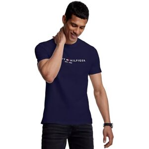 Tommy Hilfiger playera de manga corta para hombre, Azul marino, M Tommy Hilfiger playera de manga corta para hombre, Azul marino, M