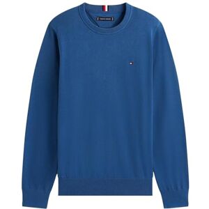 Tommy Hilfiger Suéter de cuello redondo sólido para hombre, colección 2025, Azul fósil, M Tommy Hilfiger Suéter de cuello redondo sólido para hombre, colección 2025, Azul fósil, M