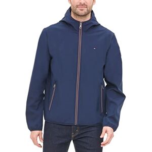 Tommy Hilfiger chamarra softshell ligera resistente al agua transpirable con capucha para hombre, midnight, X-Large Tommy Hilfiger chamarra softshell ligera resistente al agua transpirable con capucha para hombre, midnight, X-Large